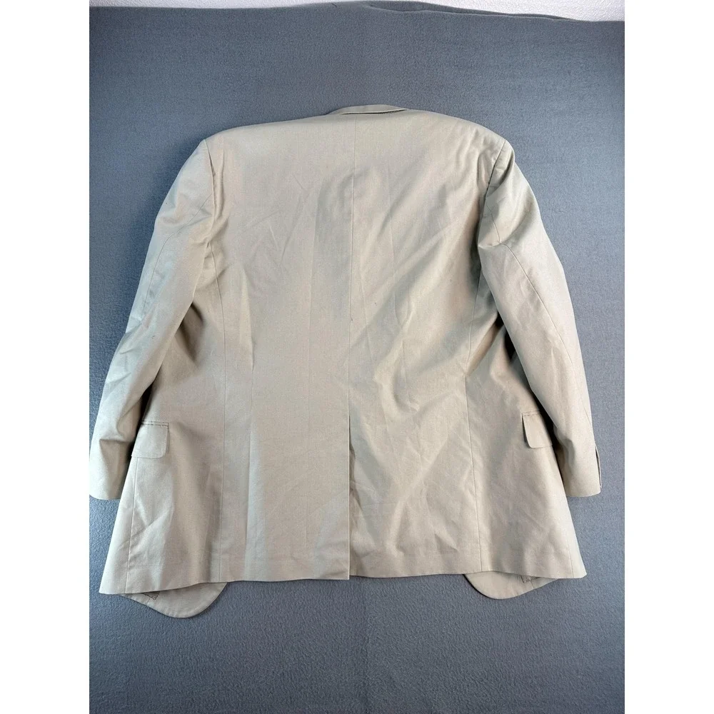 Brooks Brothers Blazer Mens 42R Beige Cotton Blend Two Button Jacket Casual